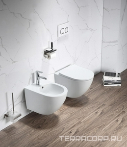 Унитаз подвесной безободковый, сидение с микролифтом в компл, цв. белый ONDA ONDA B2342