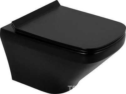 Унитаз подвесной, безободковый, 540х360мм, без сиденья, крепеж в компл., (цв.черный матовый),  ZZ BelBagno Sela BB3201CHR-MB