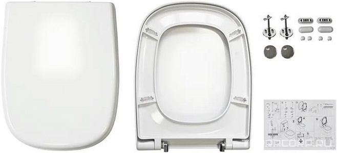 Чаша « Slim», + сиденье дюропласт, микролифт (ЗАП.ЧАСТЬ) Sanita Luxe Quadro WC.CC/Quadro/2-SlimDM/WHT.G/S1 (QDRSLCC01151022)