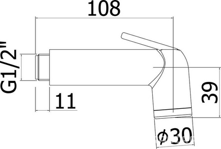 Лейка гигиенического душа, диам.30мм, (пластик цв.хром), Shut Off MINORCA ZZ Paffoni Универсал ZDOC060CR