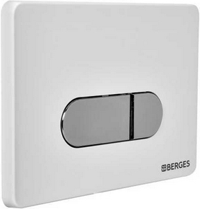 Клавиша для инсталляции, двухрежимная, цв. белый/хром ZZ Berges Novum 040037