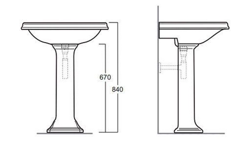 Пьедестал (для раковин – арт. AR824;AR834;AR844;AR854), (цв. белый),  ZZ Simas Arcade AR805