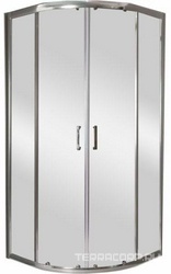 Душевой уголок 800х800хh1950мм, 1/4 круга, R550мм, (стекло прозрачн.5мм, фурн.цв.хром), Uno-195 ZZ