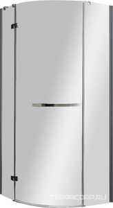 Душевой уголок 900х900хh1950мм, 1/4 круга, дверь распашнная, петли слева, с 2 неподв. сегментами, (стекло прозрачное 6мм, фурн.цв.хром),  ZZ Cezares Bergamo BERGAMO-W-R-1-90-ARCO-C-Cr-L-IV