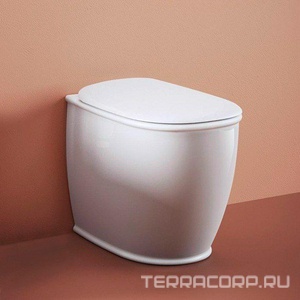 Унитаз напольный, пристенный 52х37см, безободковый, без сиденья, горизонт.слив, монтаж со скрытым в стене бачком, крепёж в компл. (цв.белый),ZZ ArtСeram Atelier ATV002 01:00