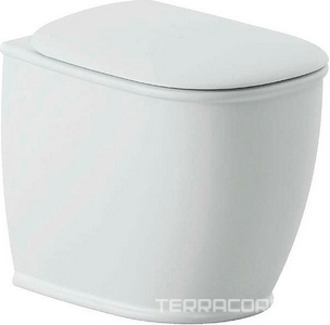 Унитаз напольный, пристенный 52х37см, безободковый, без сиденья, горизонт.слив, монтаж со скрытым в стене бачком, крепёж в компл. (цв.белый),ZZ ArtСeram Atelier ATV002 01:00