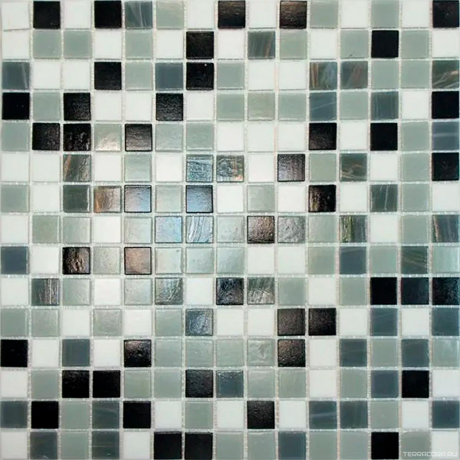 Мозаика Мастера Керамики Glass Мозаика HK-16 ХХ (чип 2x2 мм) серый микс ZZ32.7x32.7 Синий, фото 3