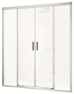 Двухсекционная раздв. дверь с неп.сигм. 1600хh2000мм (функц. Soft-open/Soft-close, стек/прозр., Anti-Plaque 6мм, проф/глян.хром),HUPPE Aura eleganceZZ Huppe Huppe Enjoy 402104 730 092 322