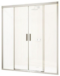 Двухсекционная раздв. дверь с неп.сигм. 1600хh2000мм (функц. Soft-open/Soft-close, стек/прозр., Anti-Plaque 6мм, проф/глян.хром),HUPPE Aura eleganceZZ