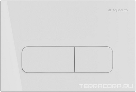 Клавиша двойного смыва для инстал., д/унитаза, (пластик цв.белый глянец),  Aqueduto Forma FOR0110