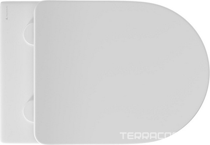 Унитаз подвесной 525х360мм, безободковый, сиденье с микролифтом, крепёж в компл., (цв.белый матовый),  Aqueduto Ovo OVO0120