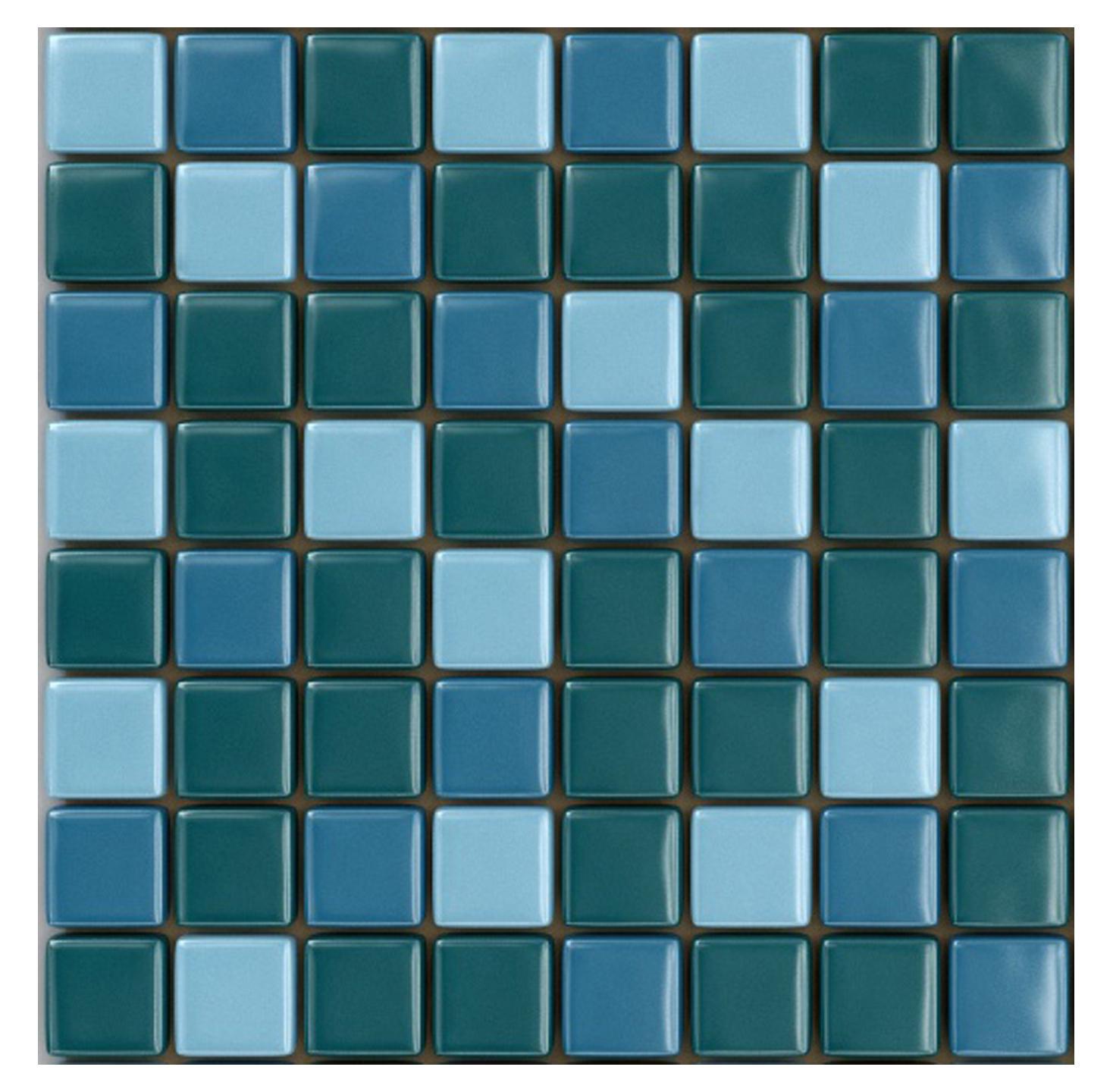 Мозаика Мастера Керамики Glass mix Мозаика 25FL-S-089 (зел. хром +зел. хром10%+голубой10%) бассейновая (чип 2.5x2.5) ZZ31.5x31.5 Комбинированный, фото 3