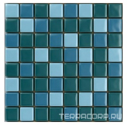 Мозаика 25FL-S-089 (зел. хром +зел. хром10%+голубой10%) бассейновая (чип 2.5x2.5) ZZ|31.5x31.5