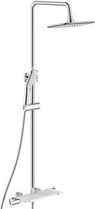 Душевой гарнитур с термостатом для ванны/душа, верхний душ 258*192 мм, душ лейка, душ.шланг 1500мм, БЕЗ удлинения ном.n098027,  хром XX SMARTsant Смарт-Афалина SM2307AW