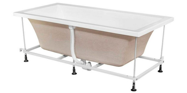 Ванна акриловая  170x80, каркас в компл., без слива-перелива 051009, цв. белый ZZ Berges TARI 050030