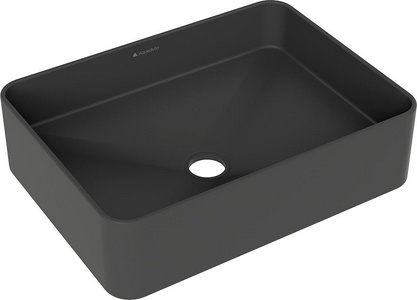 Раковина накладная на столешницу, прямоуг, 500x370хh135мм, без отв.д/смесит., без перелива, (цв.черный матовый),  Aqueduto Espiral ESP0440