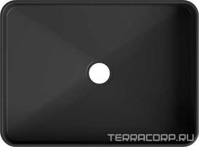 Раковина накладная на столешницу, прямоуг, 500x370хh135мм, без отв.д/смесит., без перелива, (цв.черный матовый),  Aqueduto Espiral ESP0440