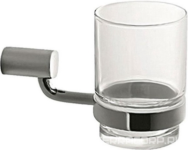 Стакан настенный, хром/стекло  ZZ Iddis Renior L043