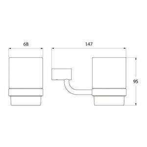 Стакан настенный, хром/стекло  ZZ Iddis Renior L043