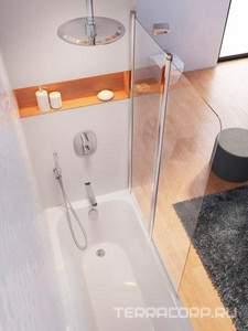 Шторка на борт ванны Supernova CVS2-100 правая блестящий профиль прозрачное стекло Ravak Chrome 7QRA0C00Z1