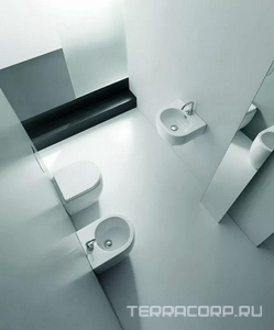 Унитаз напольный 36х48хh42см, пристенный, для монтажа со скрытым в стене бачком, крепл к полу в комп, без сиденья, (цв.белый глянец),  ZZ Kerasan Flo 311401