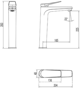 Смеситель для раковины, высокий. донный клапан в комплекте, цв.белый ZZ Lemark Bronx LM3709MW