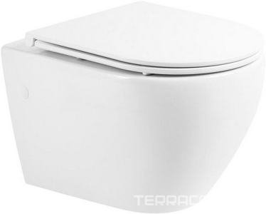 Унитаз подвесной, безободковый 490x370x360мм, без сиденья, крепёж в компл.,  ZZ BelBagno Sfera-R BB046CHR