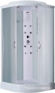 Душевая кабина закрытая, c крышейTimo Eco, 90x90x218 см, профиль белый, полотно матовое, ZZ Timo eco TE-0709