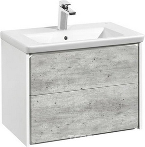 Тумба подвесная 70 см, без раковины, цвет белый глянец/бетонZZ Roca Ronda ZRU9303003