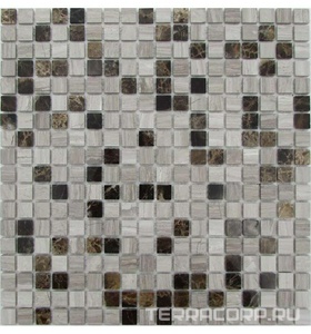 Мозаика Спектр-М Натуральный камень Мозаика из камня на сетке M20-072-15P 30.5x30.5 Комбинированный 