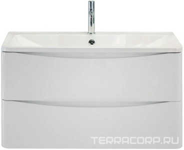 База под раковину подвесная с двумя выкатными ящиками, 900x450x500мм, без раковины, (цв.Bianco Lucido), Acqua ZZ BelBagno ACQUA ACQUA-900-2C-SO-BL