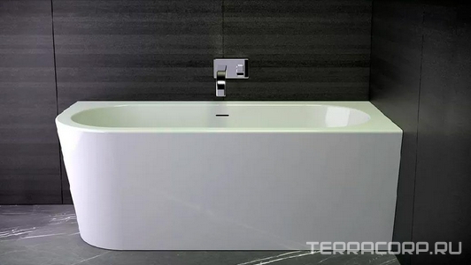 Ванна пристенная 165x75хh58см, с щелевым переливом, без слива-перелива, акрил цв.белый глянцевый, (продавать со сливом 0100-091-06),  ZZ Knief Wall Corner 0100-255 white / white