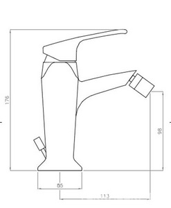 Смеситель для биде, с д/к, (цв.золото),  ZZ Cezares Legend LEGEND-BSM2-03/24