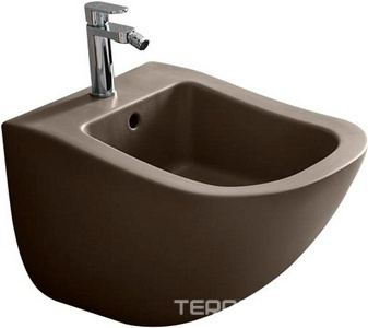 Биде подвесное 37х53хh37см, с 1 отв.д/смесит, комплект креплений на инстал. в компл, (цв. Arenaria),  ZZ Ceramica Cielo Fluid FLBS AN