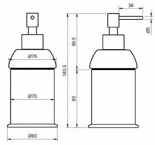 Дозатор настольный керамический, (цв.хром),  ZZ Cezares Aphrodite APHRODITE-SOIP-01