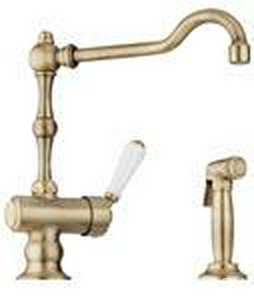 Смеситель для мойки однорычажный с ручным душем, бронза,  ZZ THG Bastide G30-D01-06181N/D