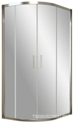 Душевое ограждение ZS-F 120*100*1900 мм, полукруглое, ассиметричное, профиль хром глянцевый, стекло прозрачное QuickNano, БЕЗ поддона ZZ