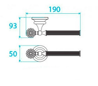 Держатель туал.бумаги, открытый, (цв.бронза, Swarovski),  ZZ Cezares Olimp OLIMP-TH04-02-Sw