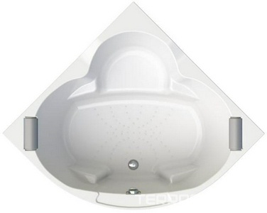 Ванна "СОРРЕНТО 140х140", каркас, подголовник - 2 шт.,фронт. панель, декор. фронт. молдинг (бронза), слив-перелив полуавтомат (бронза), ступень радиал Radomir Сорренто 1-01-0-0-1-038