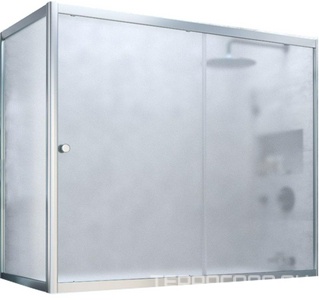 Шторка на ванну , 190*100 07 10, раздвижная с неподвижной боковой стороной, профиль хром матовый, стекло сатин, ZZ Vegas Glass ZV+ZVF ZV+ZVF NOVO 190*100 07 10