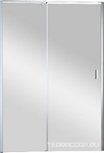 Дверь в нишу 1500хh1950мм, распашная с неподв. сегментом, вход справа/слева, (стекло прозр. 6мм, фурнит.цв.хром),  ZZ Cezares Urban URBAN-B-12-150-C-CR