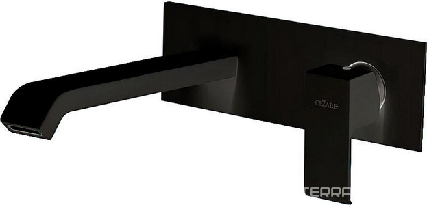 Смеситель для раковины настенный, излив 209мм, с д/к, (внутр.часть в компл.), (цв.черный матовый),  ZZ Cezares Porta PORTA-BLI-NOP