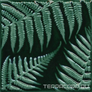 Керамическая плитка Kerama Marazzi Сантана Декор  3 структура зеленый темный глянцевый 15х15 Зеленый 