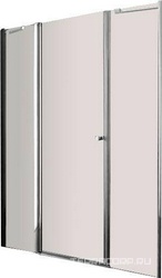 Дверь в нишу 1800хh1950мм, (1780-1820)хh1950, с 2 неподв.сегментами "Левая" (петли слева, вход 555 мм), (стекло прозр. 6мм, фурн/хром), ELENA XX