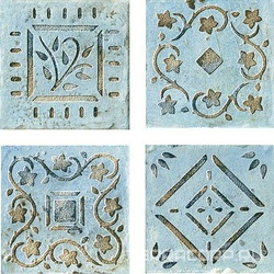 Керамогранит CIR Quintana Inserto Umbria s/4 Piazza Vecchia (azzurro) 10x10 Голубой 