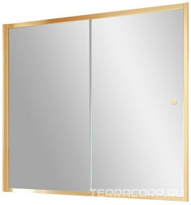 Шторка на ванну , 170x140 см, раздвижная, профиль золотой, стекло шиншилла ZZ Vegas Glass ZV ZV 170 09 02