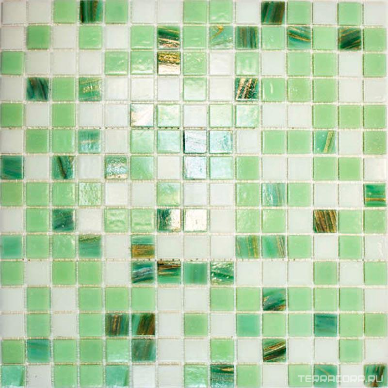 Мозаика Мастера Керамики Glass Мозаика HK-17 (чип 2x2 мм) зелёный микс ZZ 32.7x32.7 XX Зеленый, фото 3