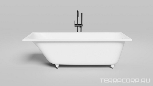 Ванна 1700х700хh600мм, литой камень S-Sense, матовый цв.белый, регулируемые ножки, без стандартного слива-перелива,  ZZ Salini Orlanda 102011M