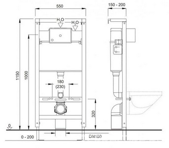 Комплект для установки подвесного унитаза, (застенный модуль, крепёж, панель 2-го смыва пластик Diamond, цв.БЕЛЫЙ), Pestan  ZZ Pestan Fluenta SET40006356DW