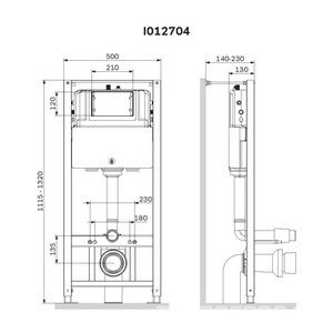 Инсталляция для подвесного унитаза PRO, пневматическая, БЕЗ кнопки, крепеж и звукоизоляция в комплекте AMPM Универсал I012704